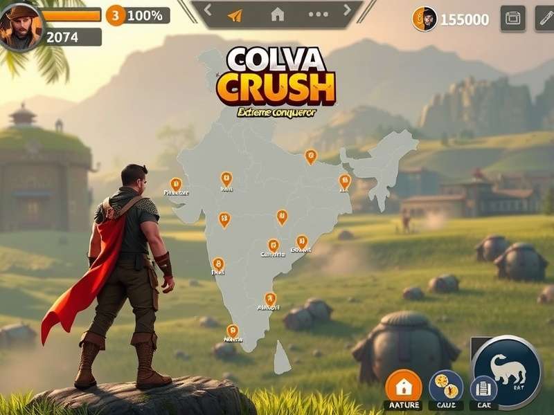 Colva Crush Extreme Conqueror gameplay screenshot showing character in Indian landscape